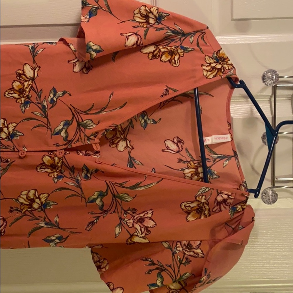 Floral dress, mid length.